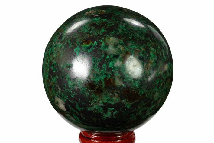Polished Malachite & Chrysocolla Sphere - Peru #156478